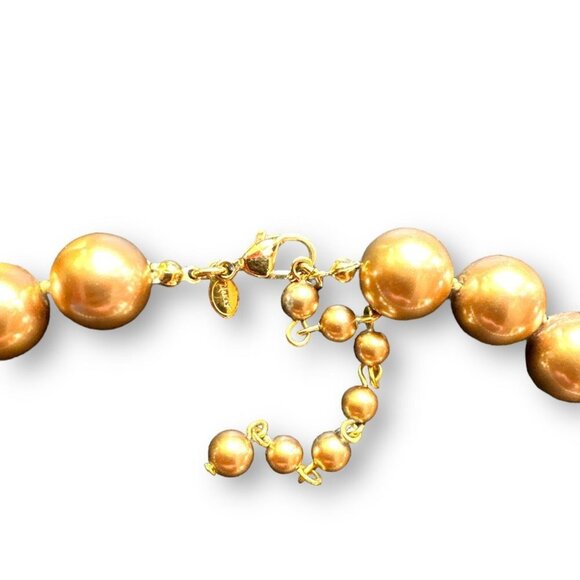 Monet Chunky Gold Color Glass Beaded Necklace - Picture 5 of 6